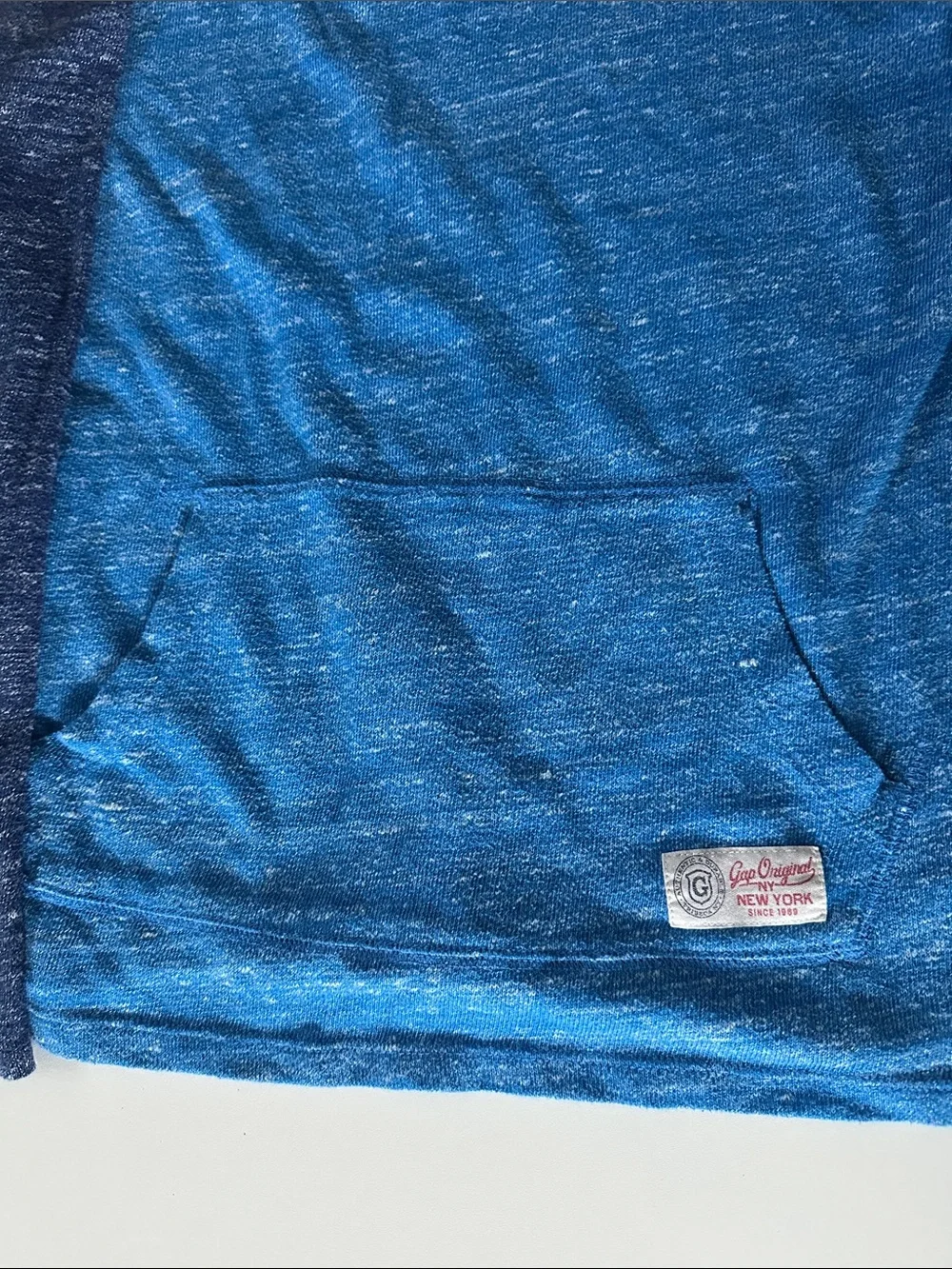 GAP Kids Two-Tone Blue Raglan Pullover Hoodie